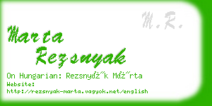 marta rezsnyak business card